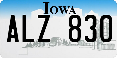 IA license plate ALZ830