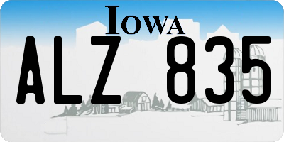 IA license plate ALZ835
