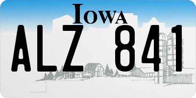 IA license plate ALZ841