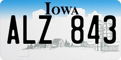 IA license plate ALZ843