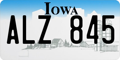 IA license plate ALZ845