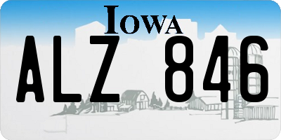 IA license plate ALZ846