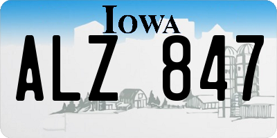 IA license plate ALZ847