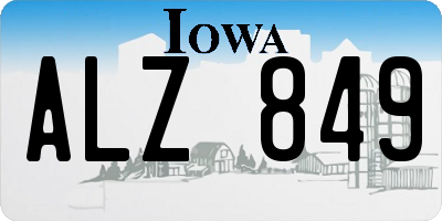 IA license plate ALZ849