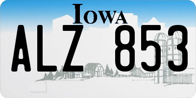 IA license plate ALZ853