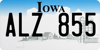IA license plate ALZ855