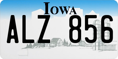 IA license plate ALZ856