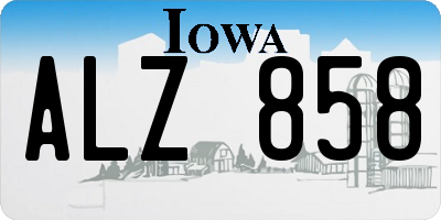 IA license plate ALZ858