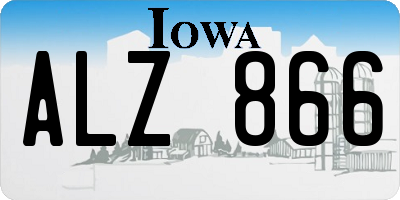 IA license plate ALZ866