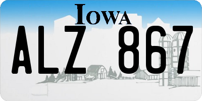 IA license plate ALZ867