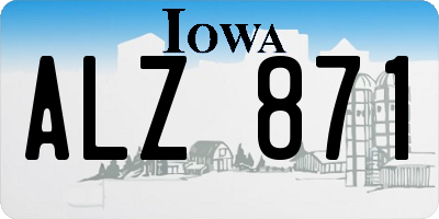 IA license plate ALZ871