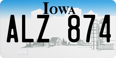 IA license plate ALZ874