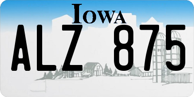 IA license plate ALZ875