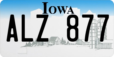 IA license plate ALZ877