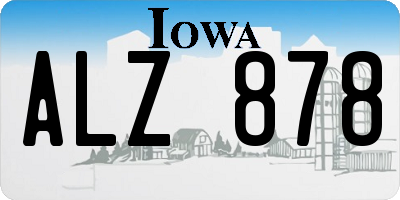 IA license plate ALZ878
