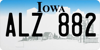 IA license plate ALZ882