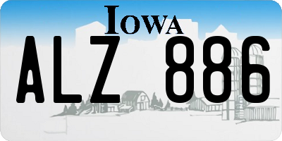 IA license plate ALZ886