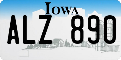 IA license plate ALZ890
