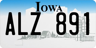 IA license plate ALZ891