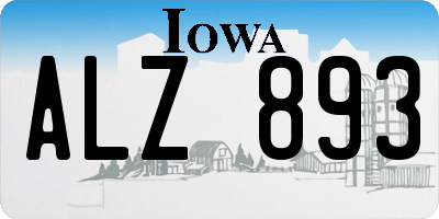 IA license plate ALZ893