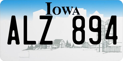 IA license plate ALZ894