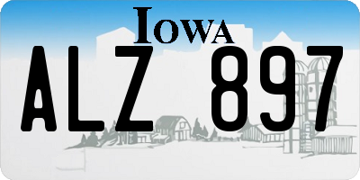 IA license plate ALZ897
