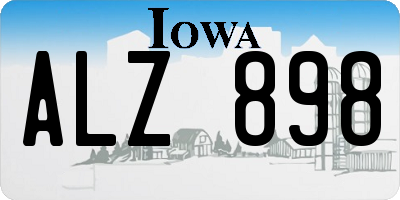 IA license plate ALZ898