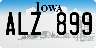 IA license plate ALZ899