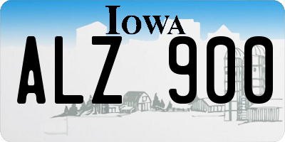 IA license plate ALZ900