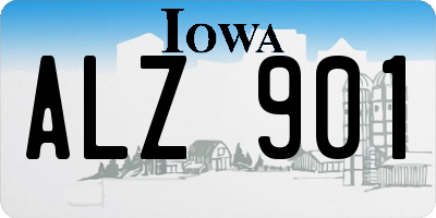 IA license plate ALZ901