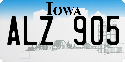 IA license plate ALZ905
