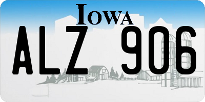 IA license plate ALZ906