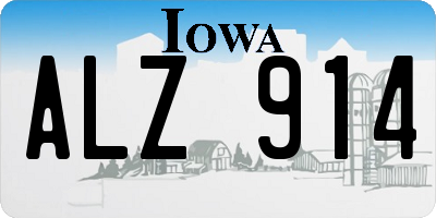 IA license plate ALZ914