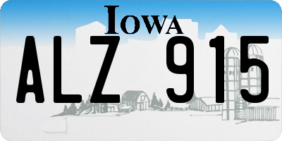 IA license plate ALZ915