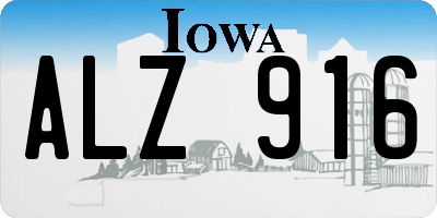 IA license plate ALZ916