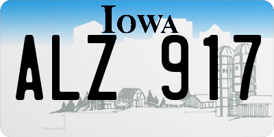 IA license plate ALZ917