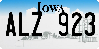 IA license plate ALZ923