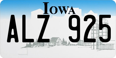 IA license plate ALZ925