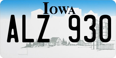 IA license plate ALZ930