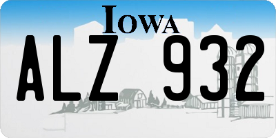 IA license plate ALZ932