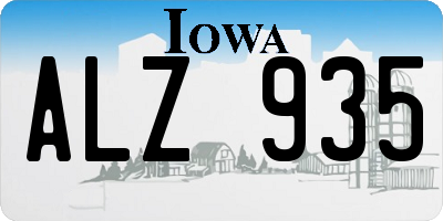 IA license plate ALZ935