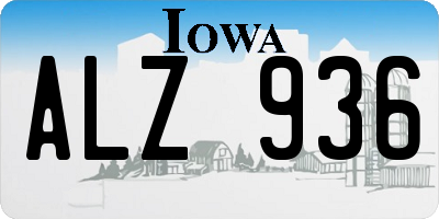 IA license plate ALZ936