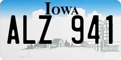 IA license plate ALZ941