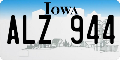 IA license plate ALZ944