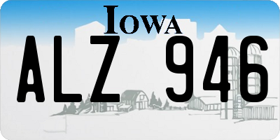 IA license plate ALZ946