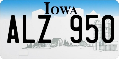 IA license plate ALZ950