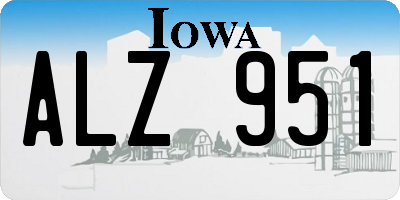 IA license plate ALZ951