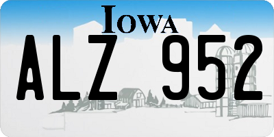 IA license plate ALZ952