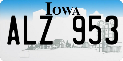 IA license plate ALZ953