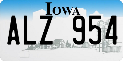 IA license plate ALZ954